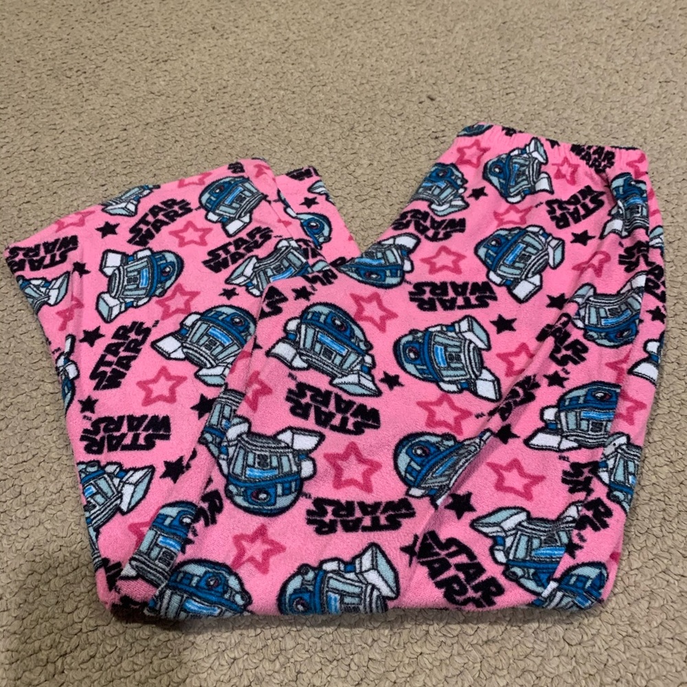 Girls Star Wars Pink Fleece Pajama Pants